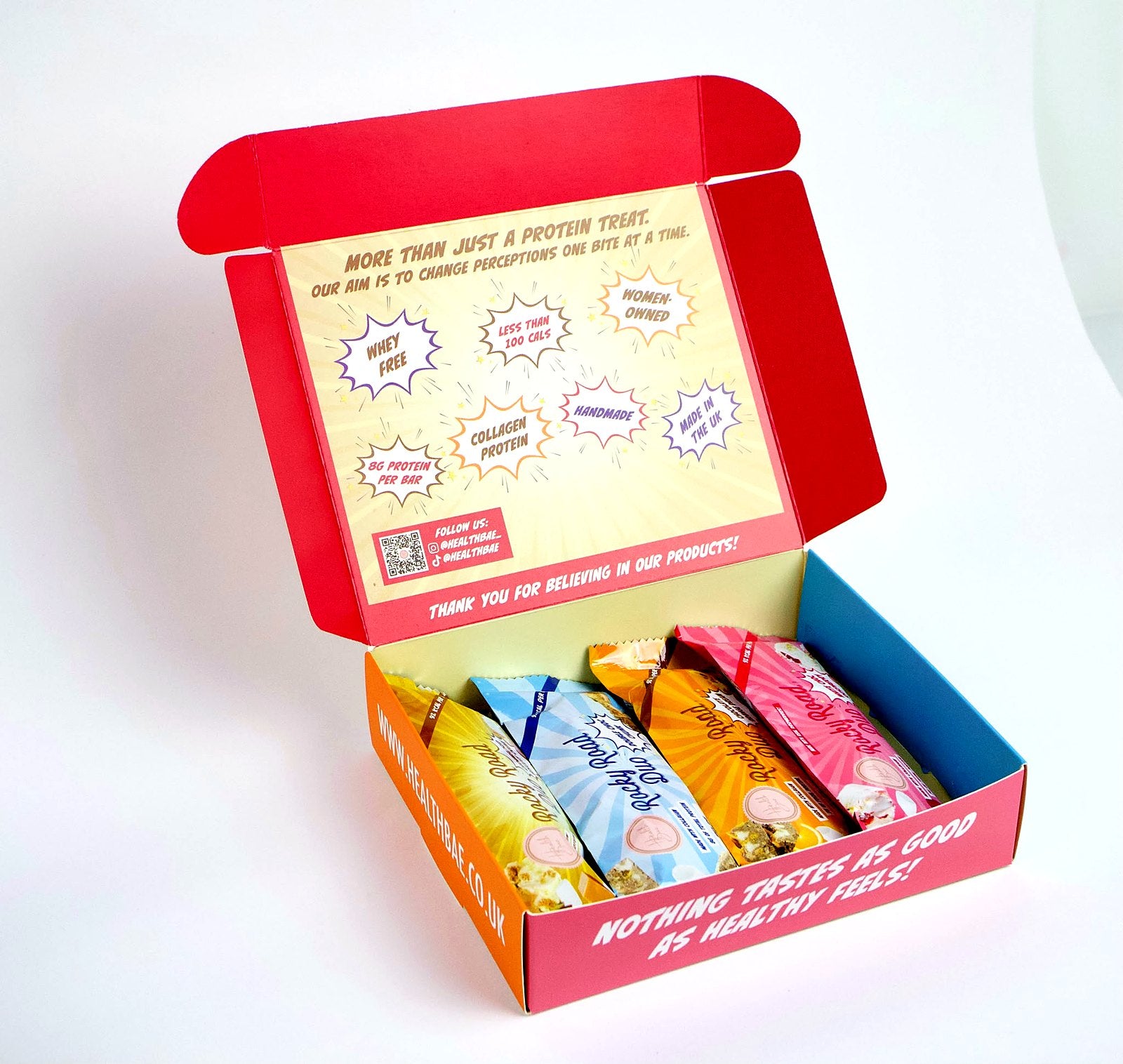 Open Health Bae box with Rocky Road Duo bars